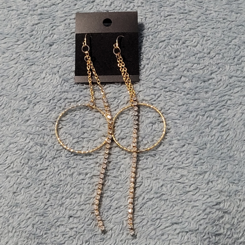 Elegant Gold and Silver Dangle Earrings